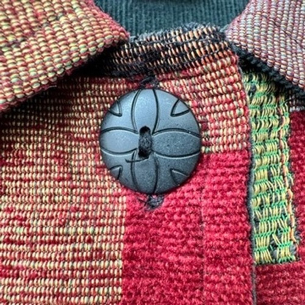 Anu By Natural Medium Geometric Patchwork Jacket … - image 6